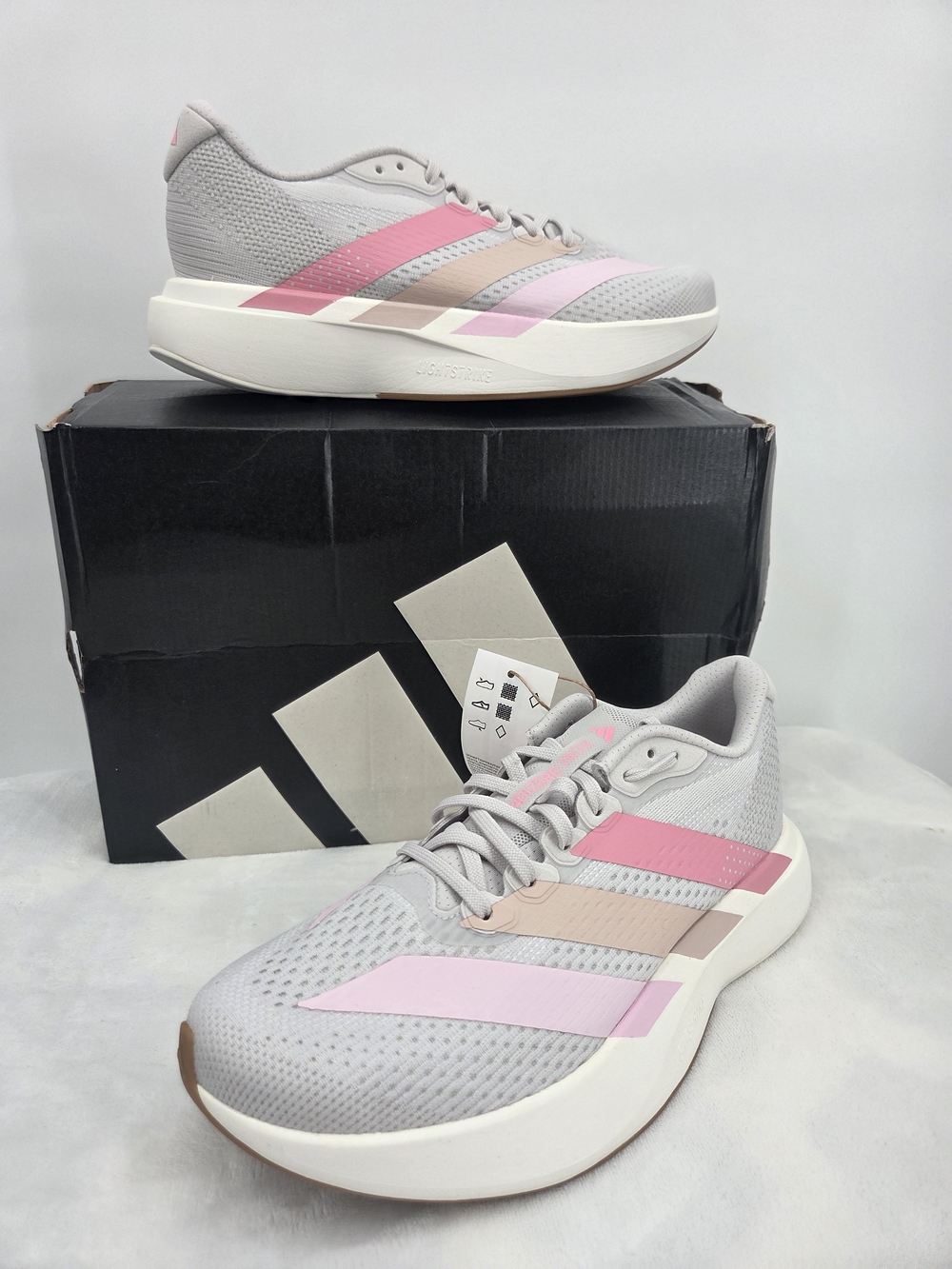 adidas Adizero Pacer W Women's Running Shoes Grey Pink US 10